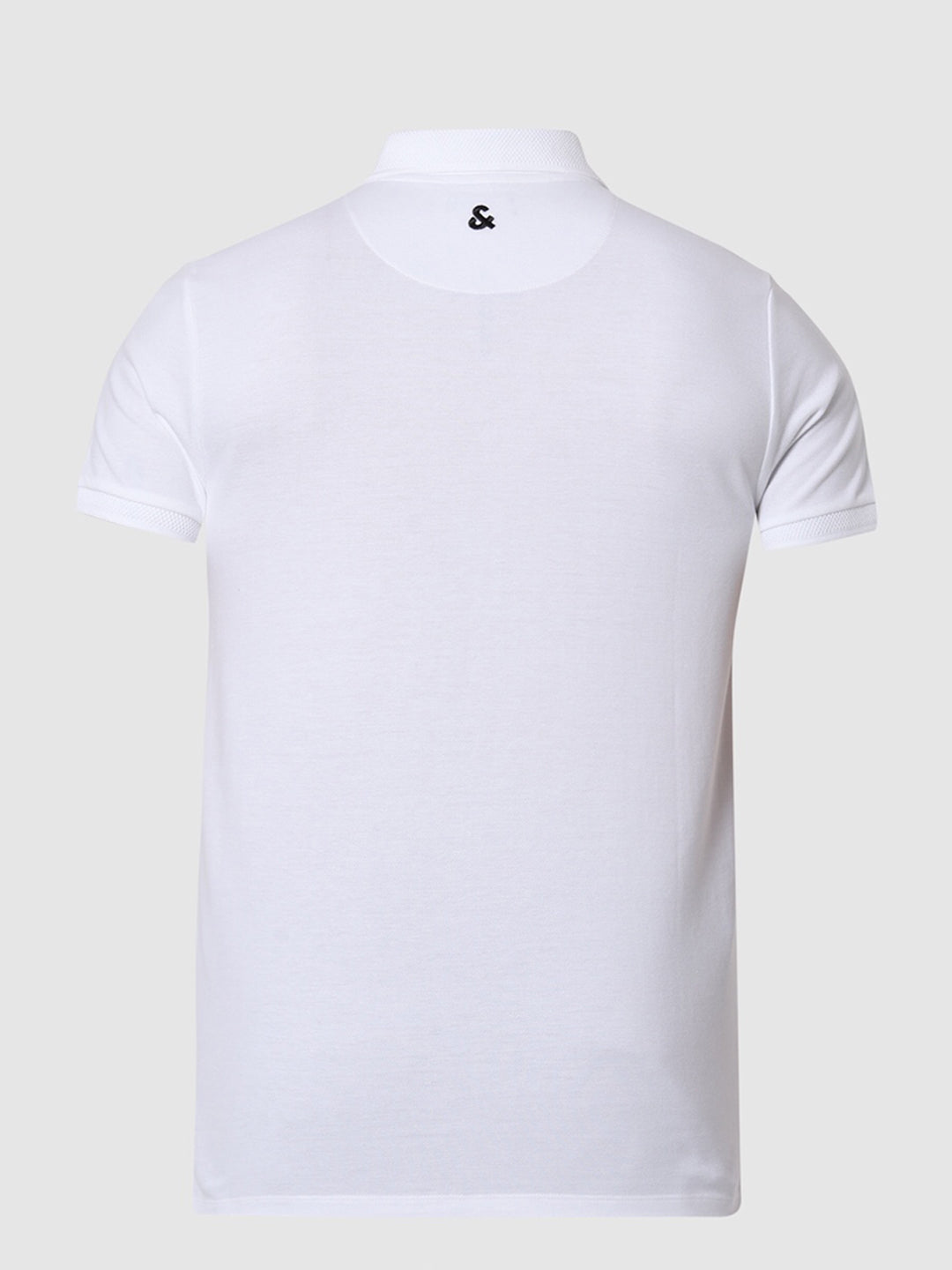 White Jacquard Cotton Polo