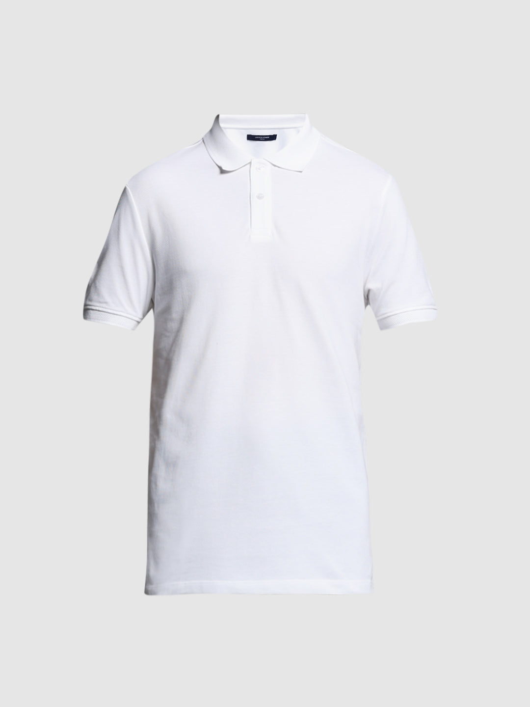 White Jacquard Cotton Polo