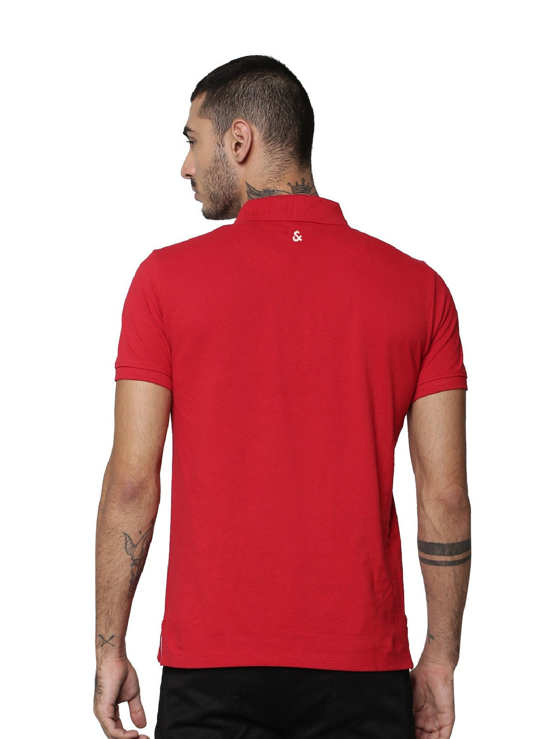 Bright Red Cotton Polo