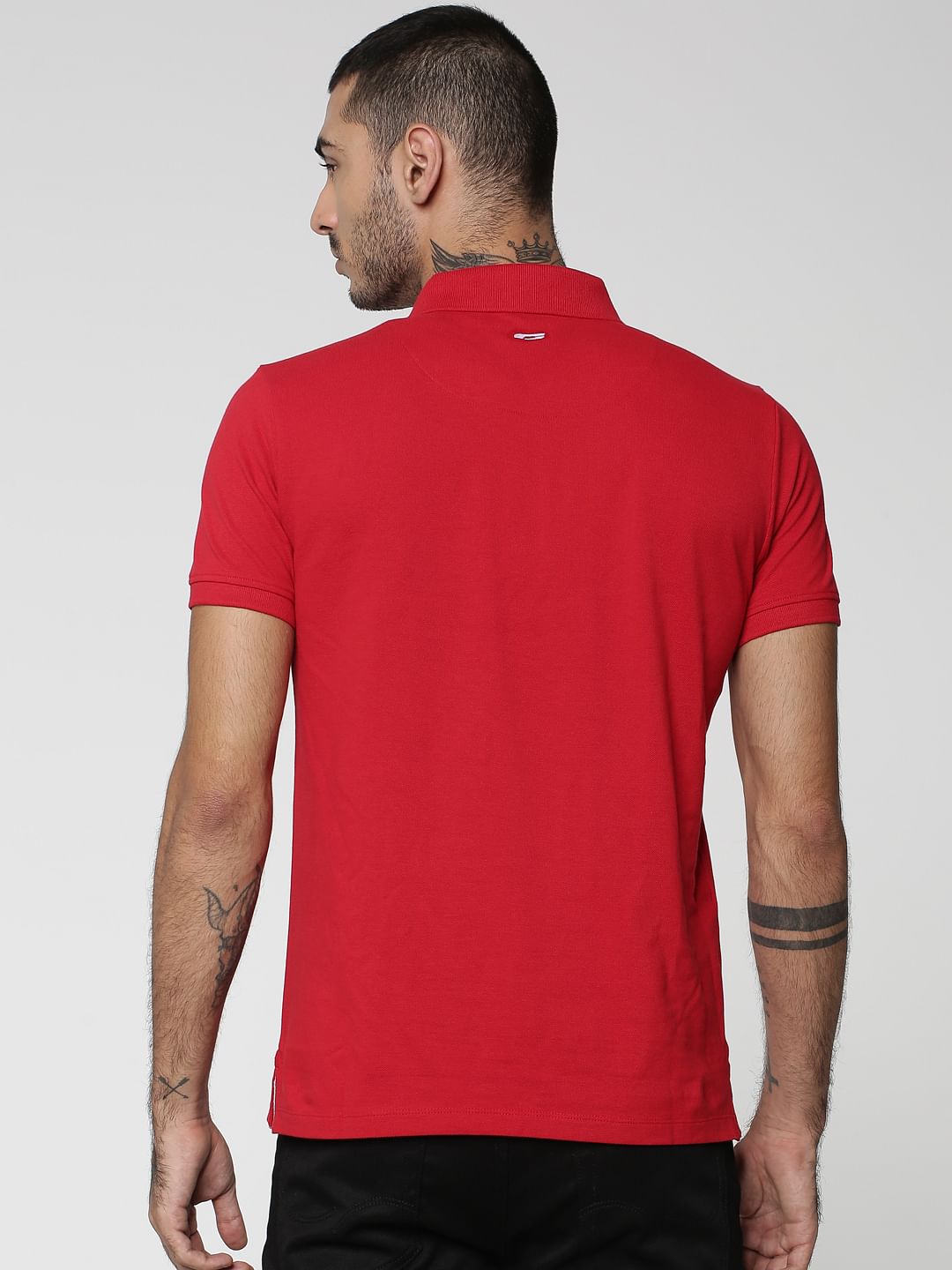 Bright Red Cotton Polo