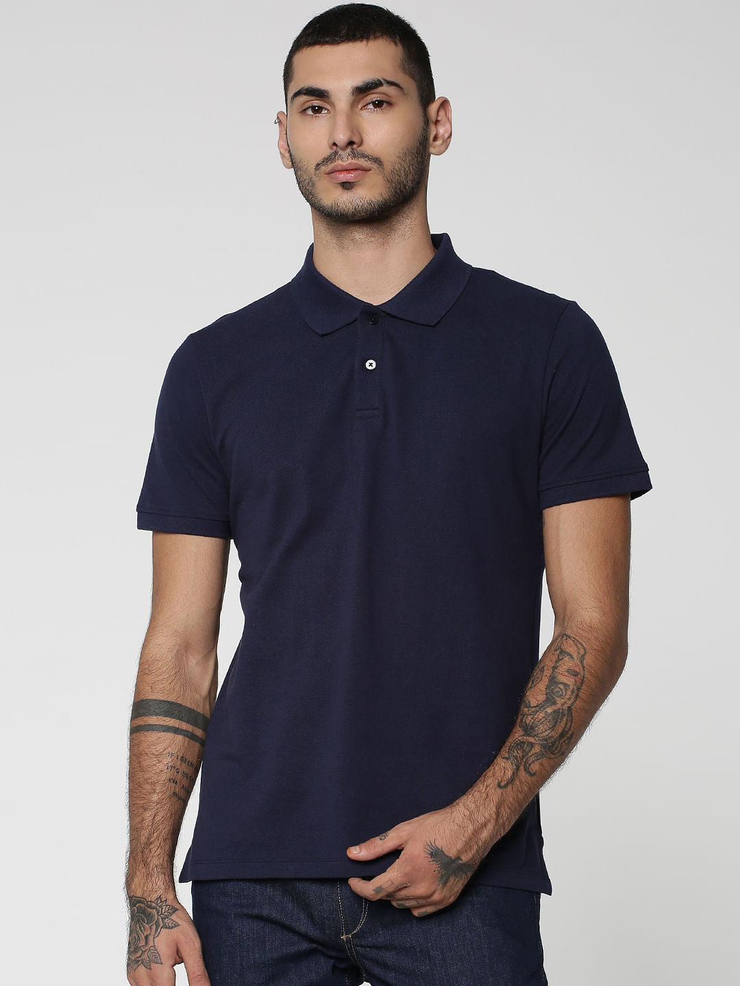 Navy Blue Cotton Polo
