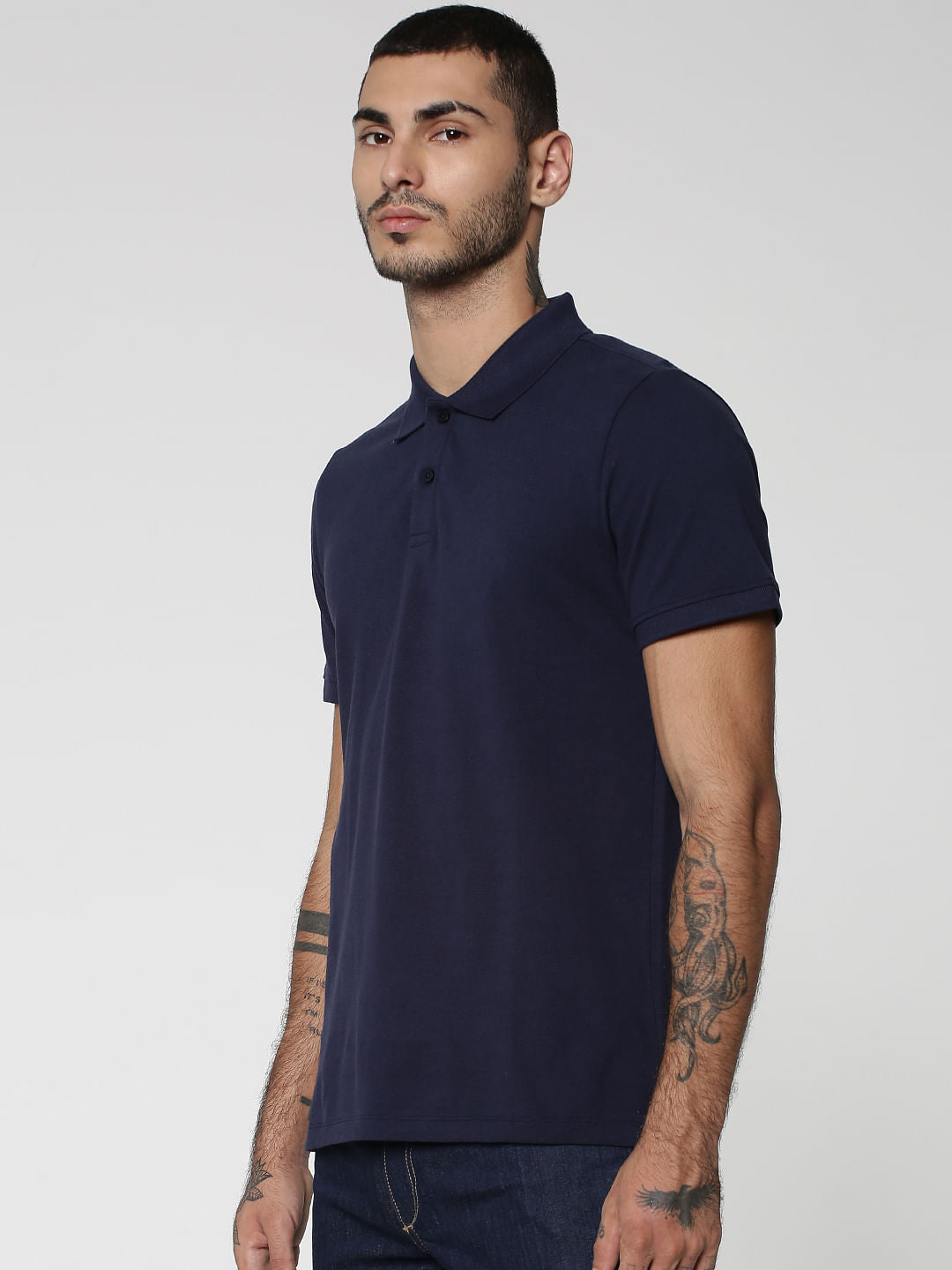 Navy Blue Cotton Polo