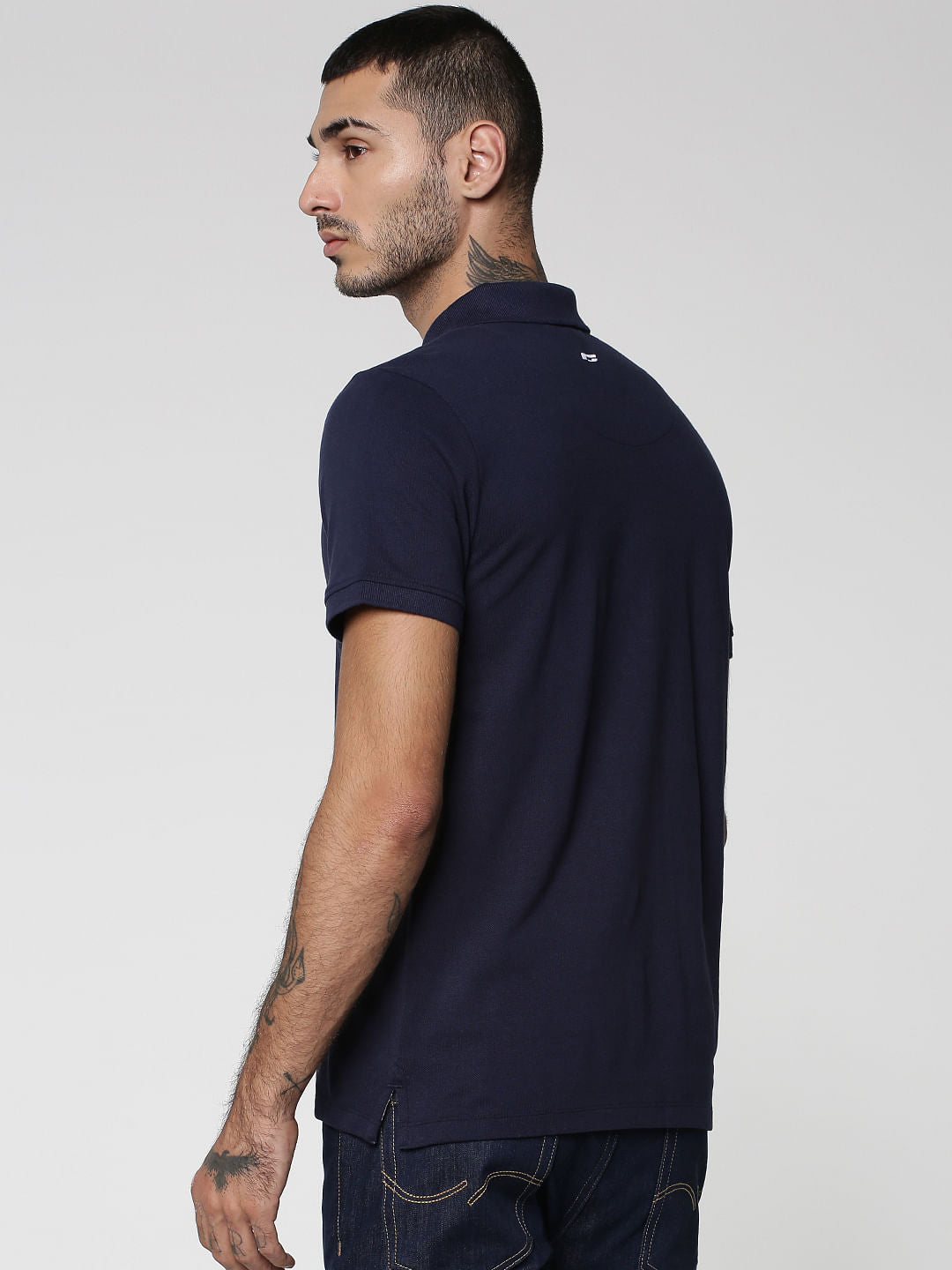 Navy Blue Cotton Polo