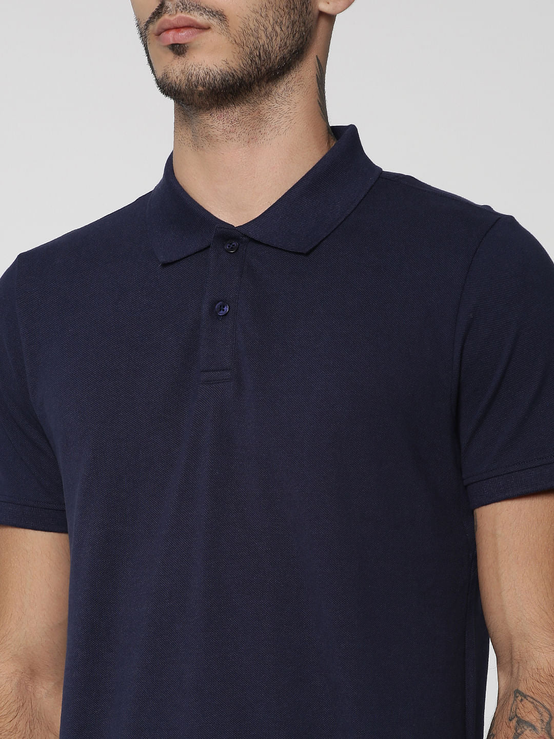 Navy Blue Cotton Polo