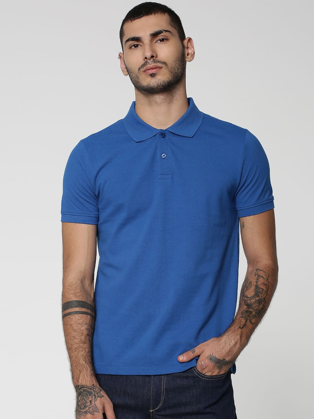 Electric Blue Cotton Polo - XS