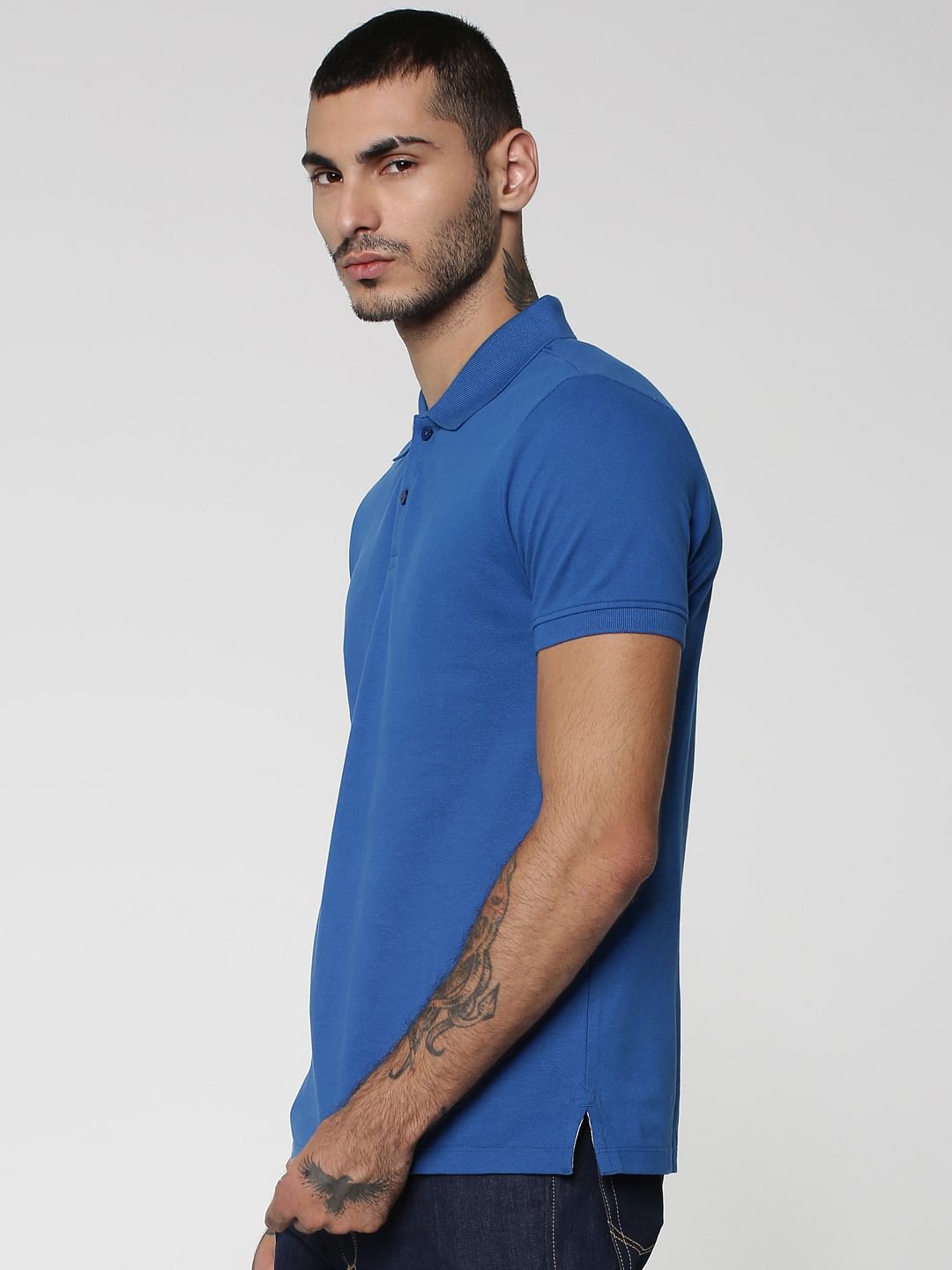 Electric Blue Cotton Polo