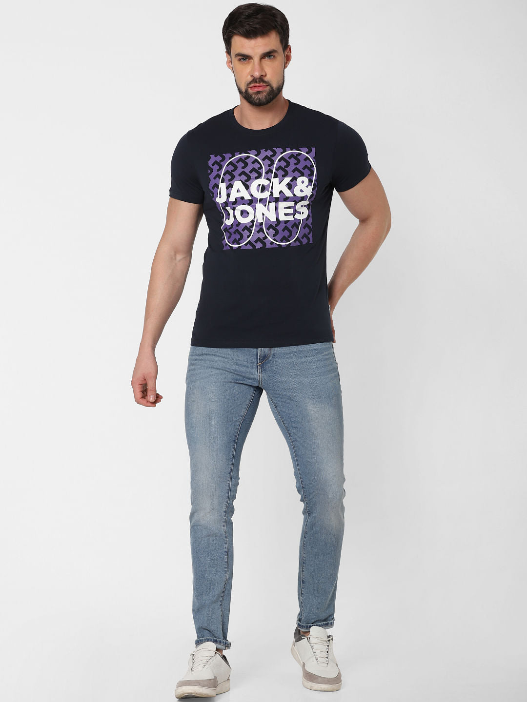 Graphic Print Crew Neck T-Shirt Online in India - Flat 20% Off - S