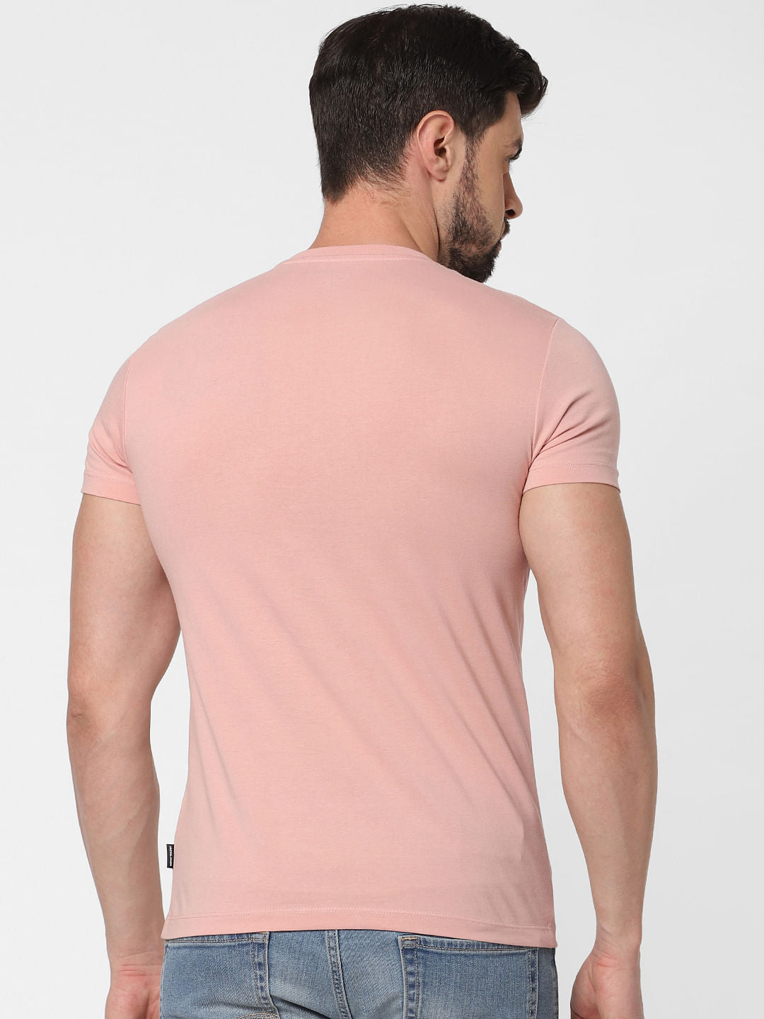 Pink Logo Print Crew Neck T-Shirt