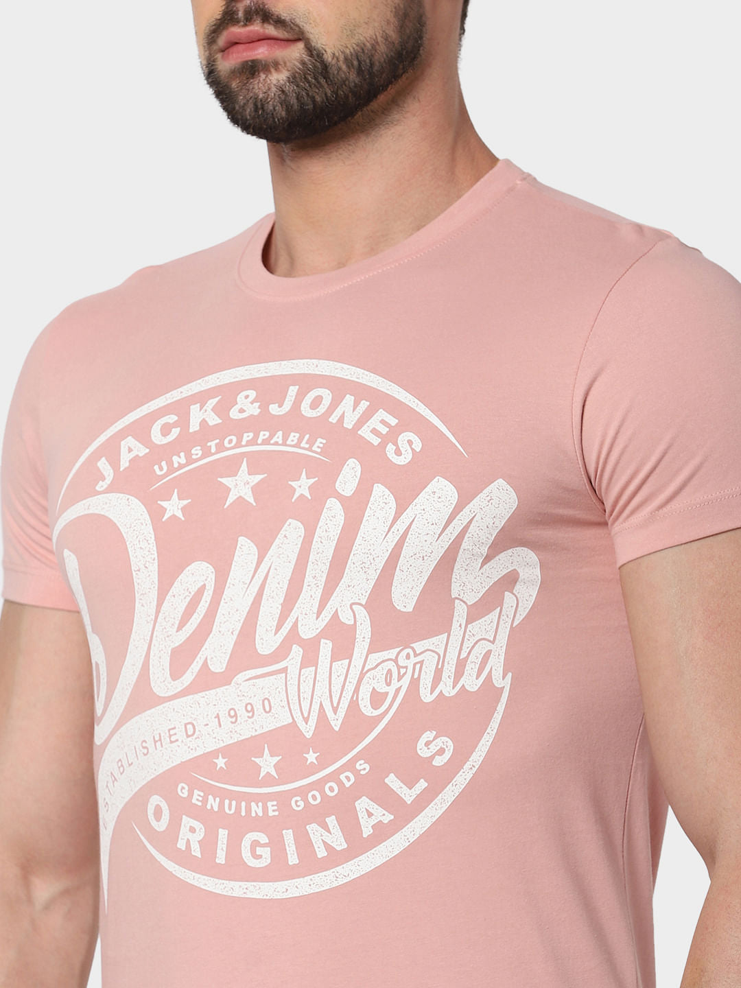 Pink Logo Print Crew Neck T-Shirt