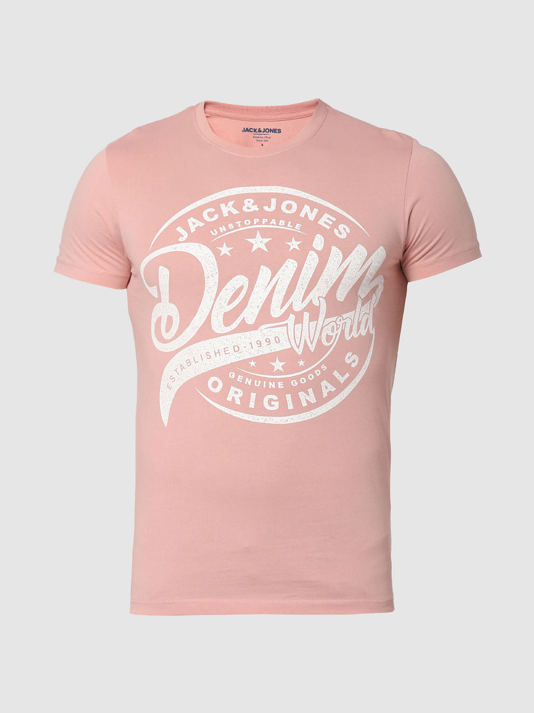 Pink Logo Print Crew Neck T-Shirt