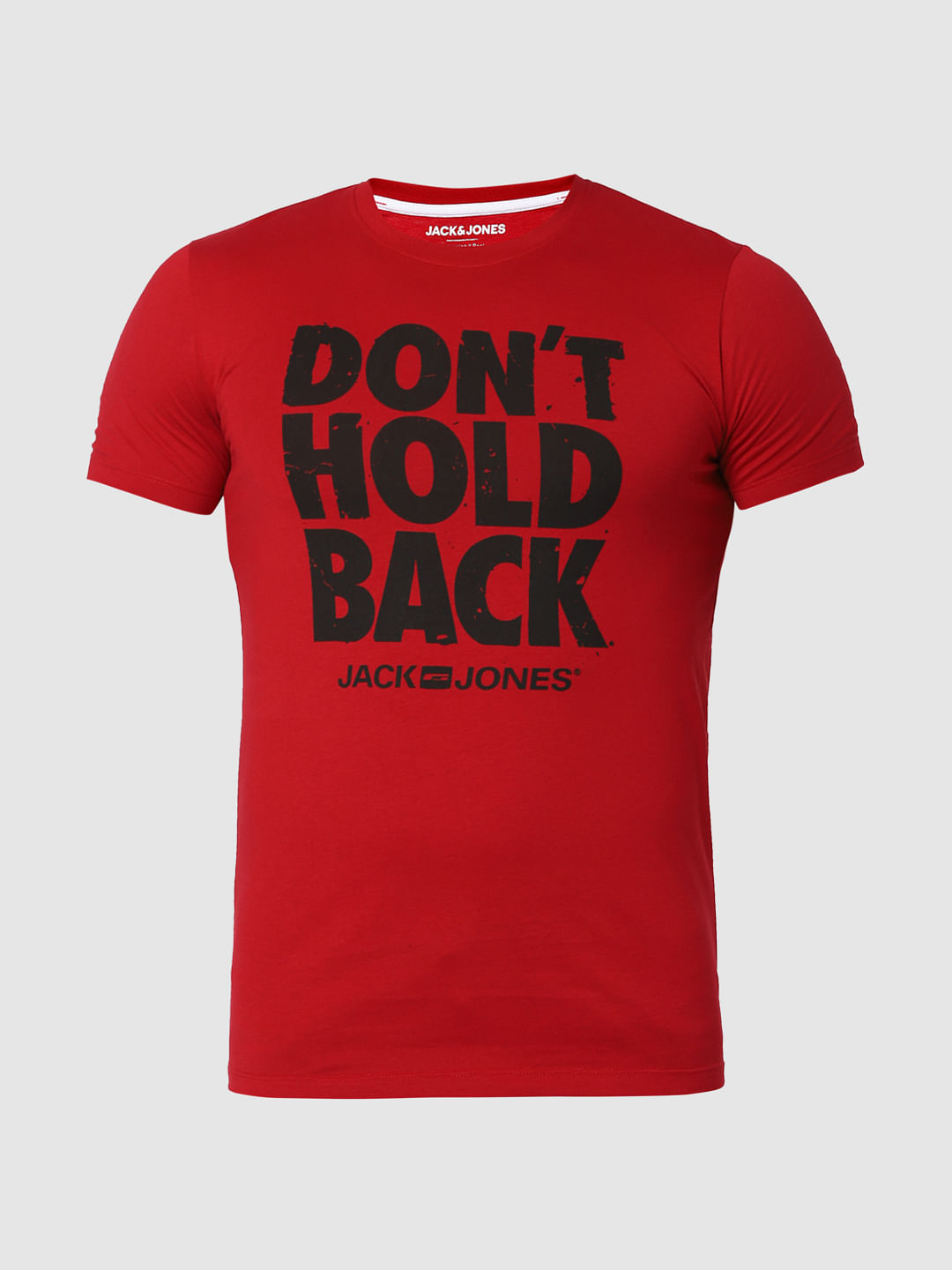 Red Logo Print Crew Neck T-Shirt