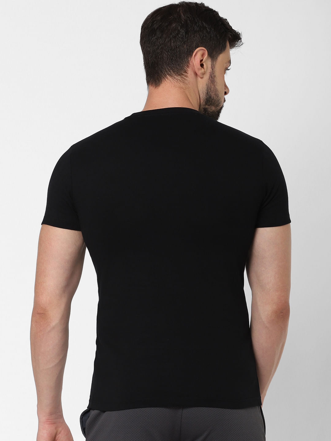 Black Logo Print Crew Neck T-Shirt Online in India - Flat 20% Off