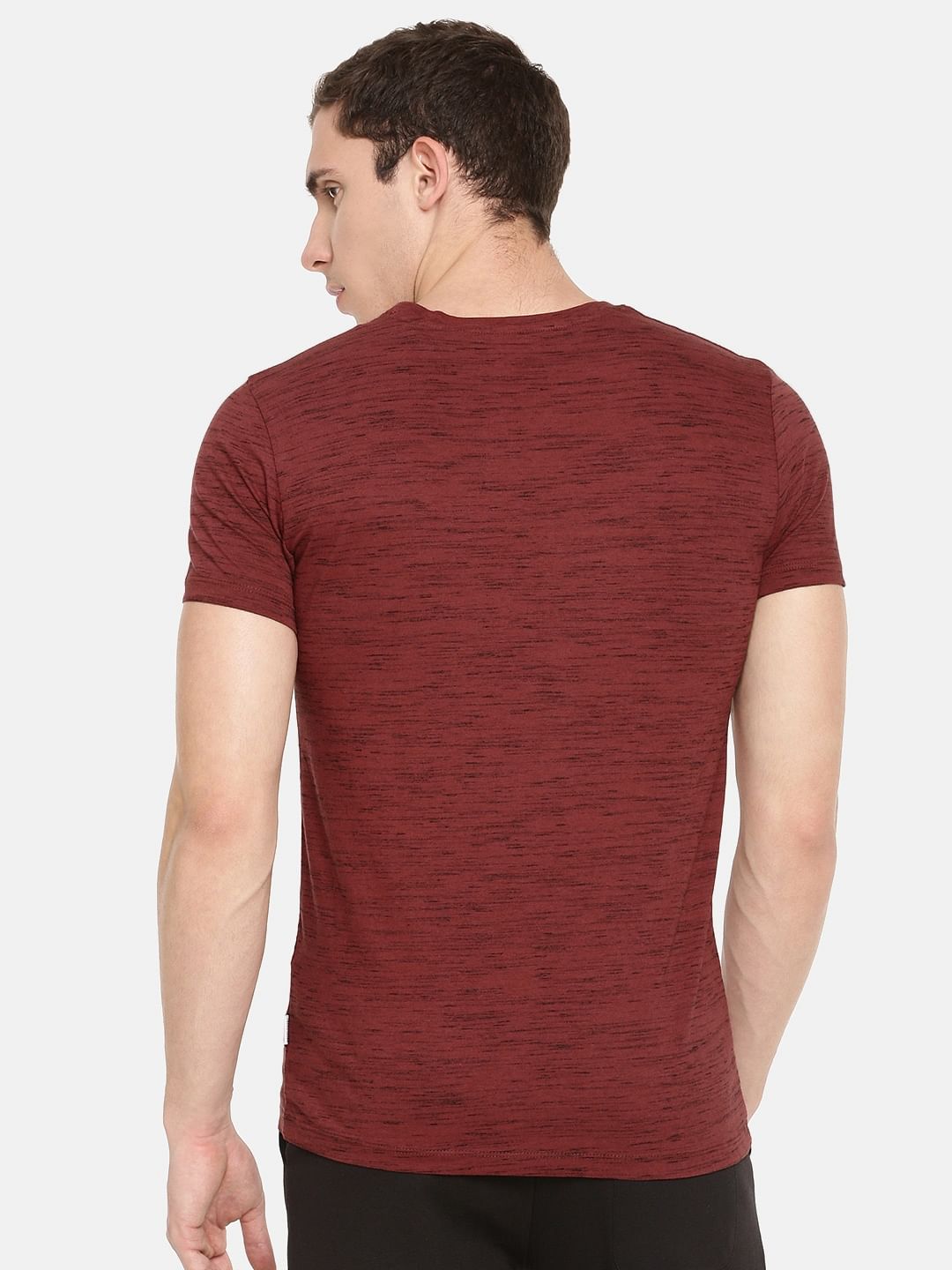 Red Logo Print Crew Neck T-shirt Online in India - Flat 20% Off