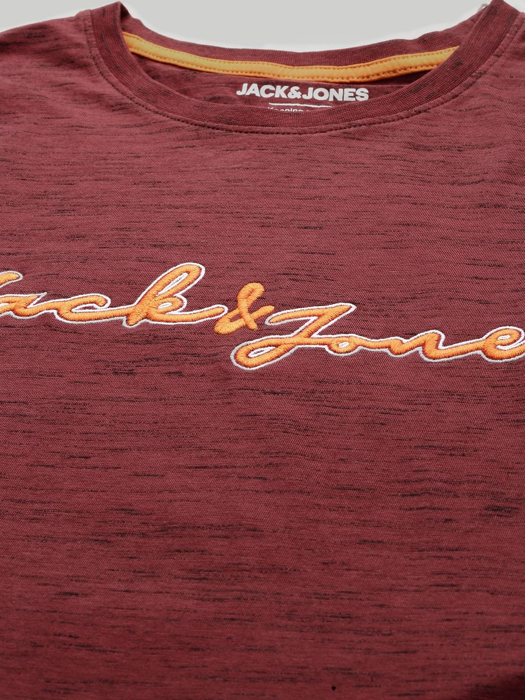 Red Logo Print Crew Neck T-shirt Online in India - Flat 20% Off