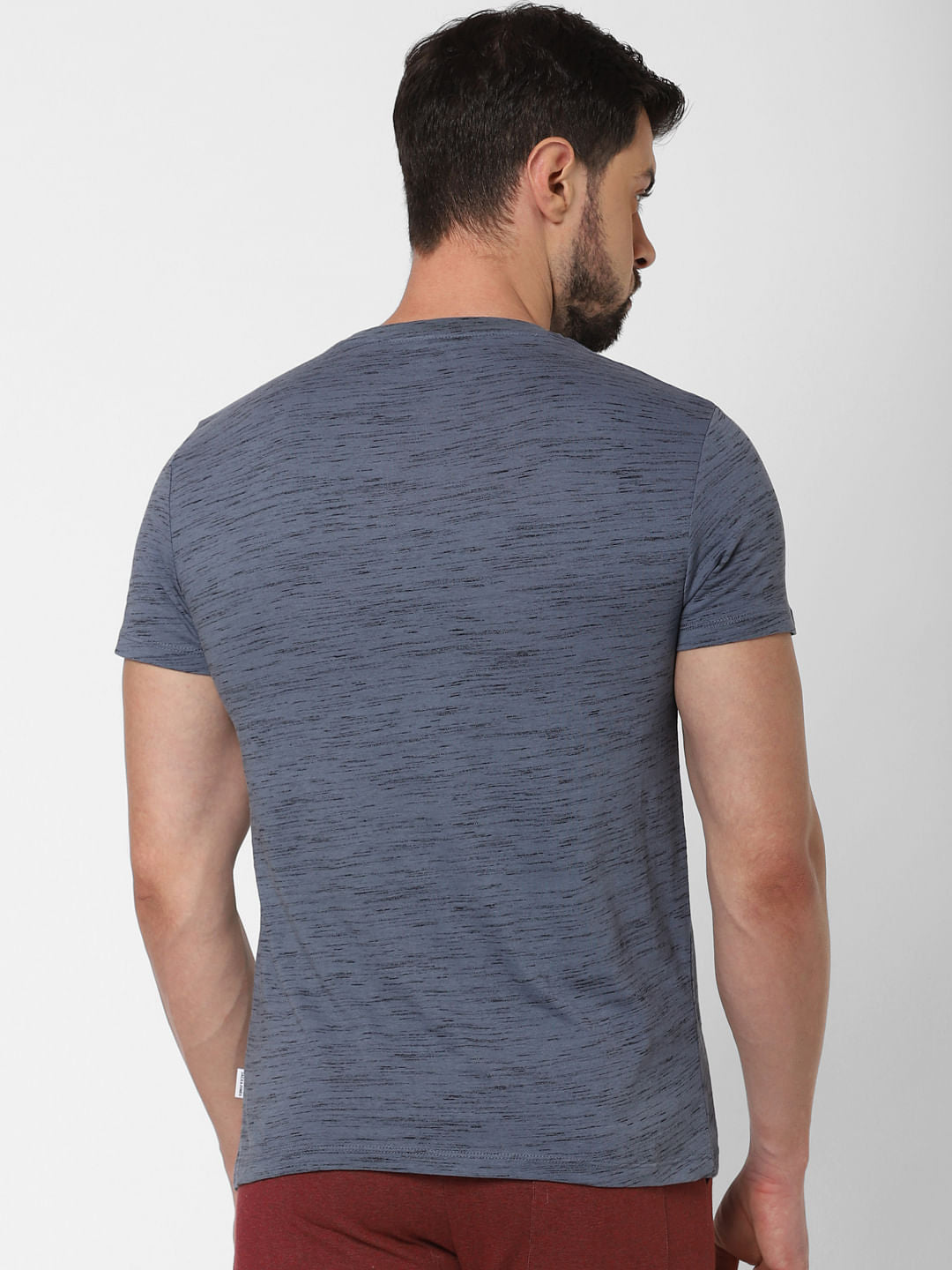 Grey Logo Print Crew Neck T-Shirt Online in India - Flat 20% Off