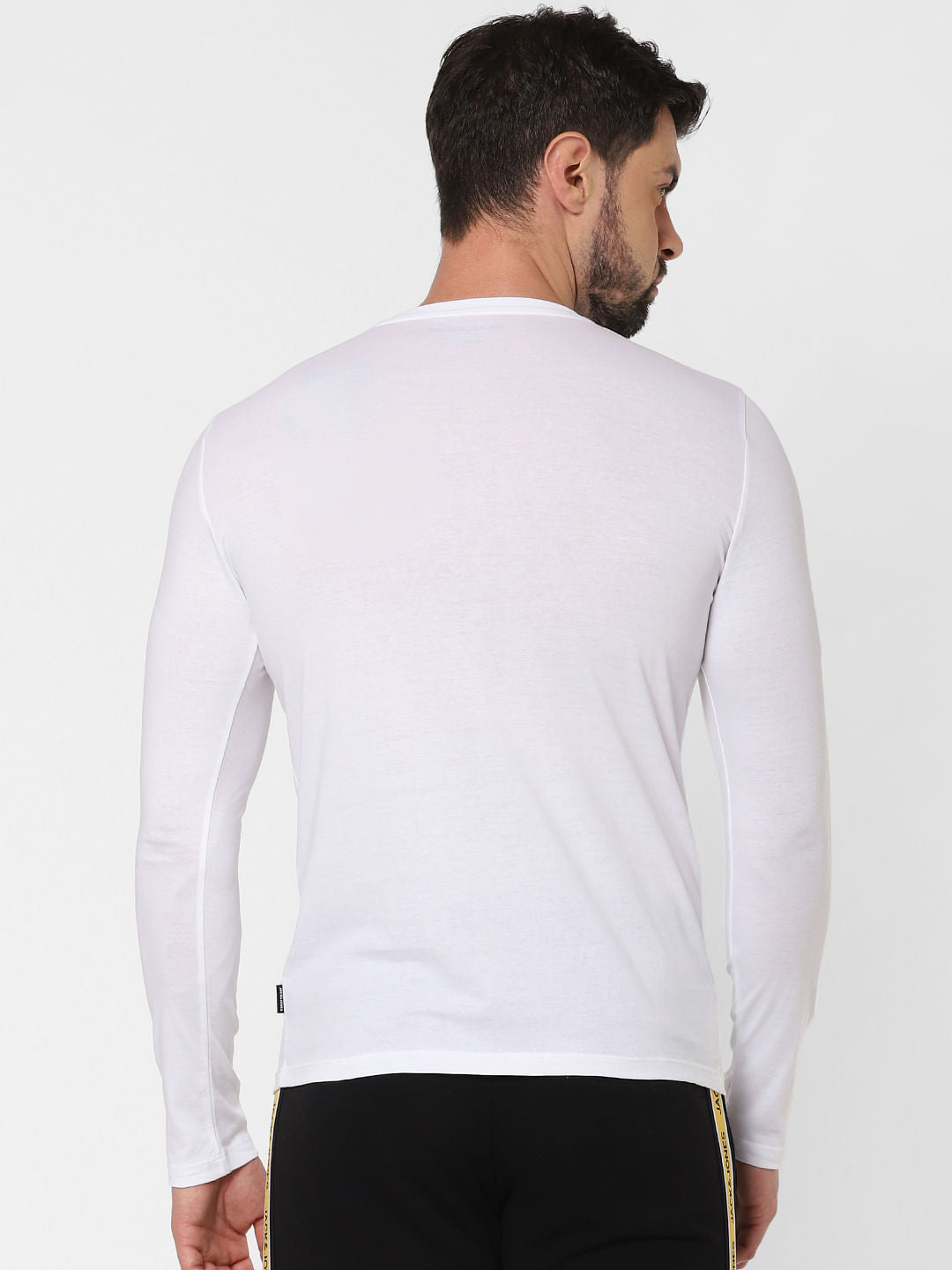White Logo Print Crew Neck T-Shirt Online in India - Flat 20% Off