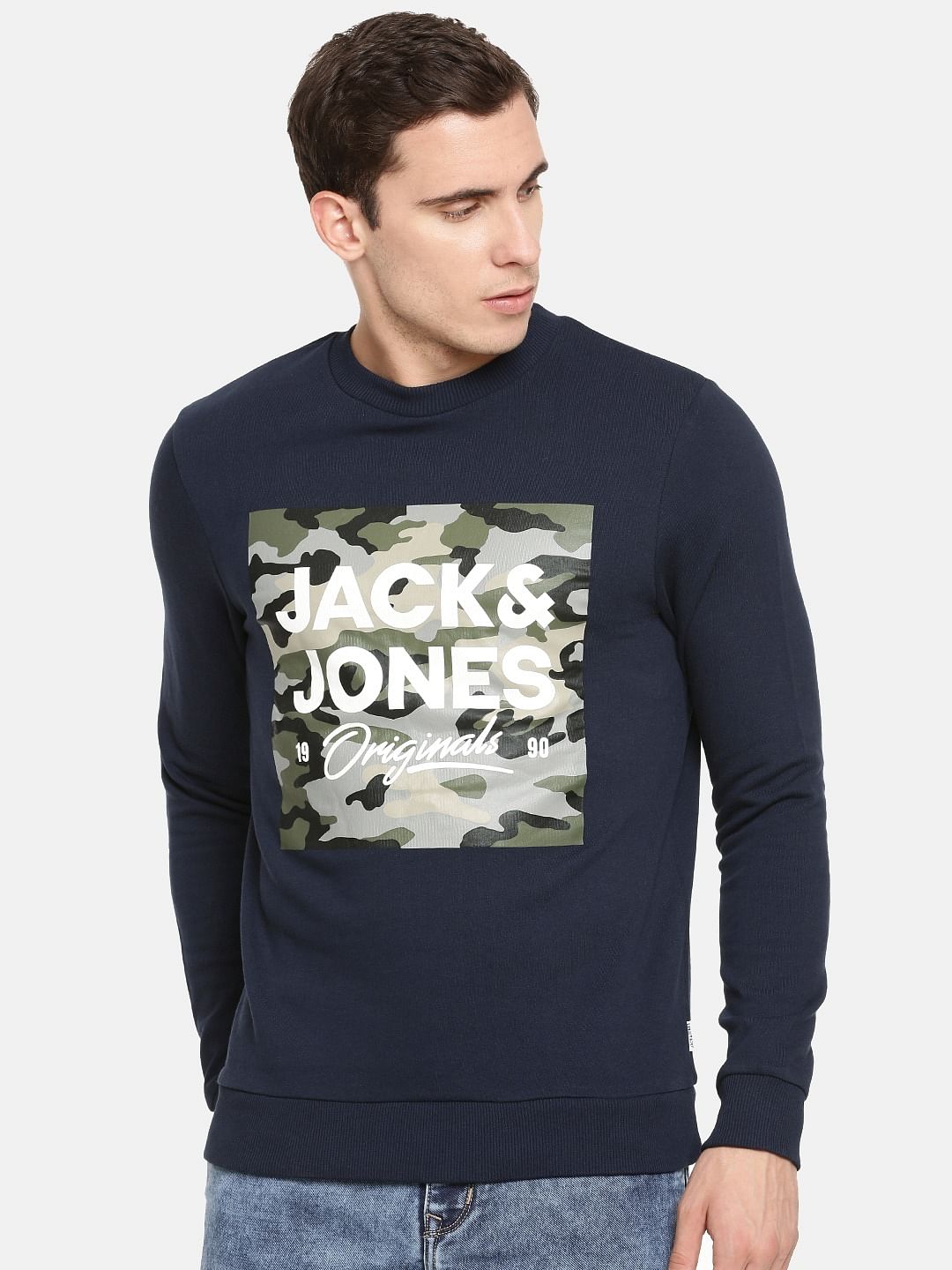 Blue Logo Print Sweatshirt - S