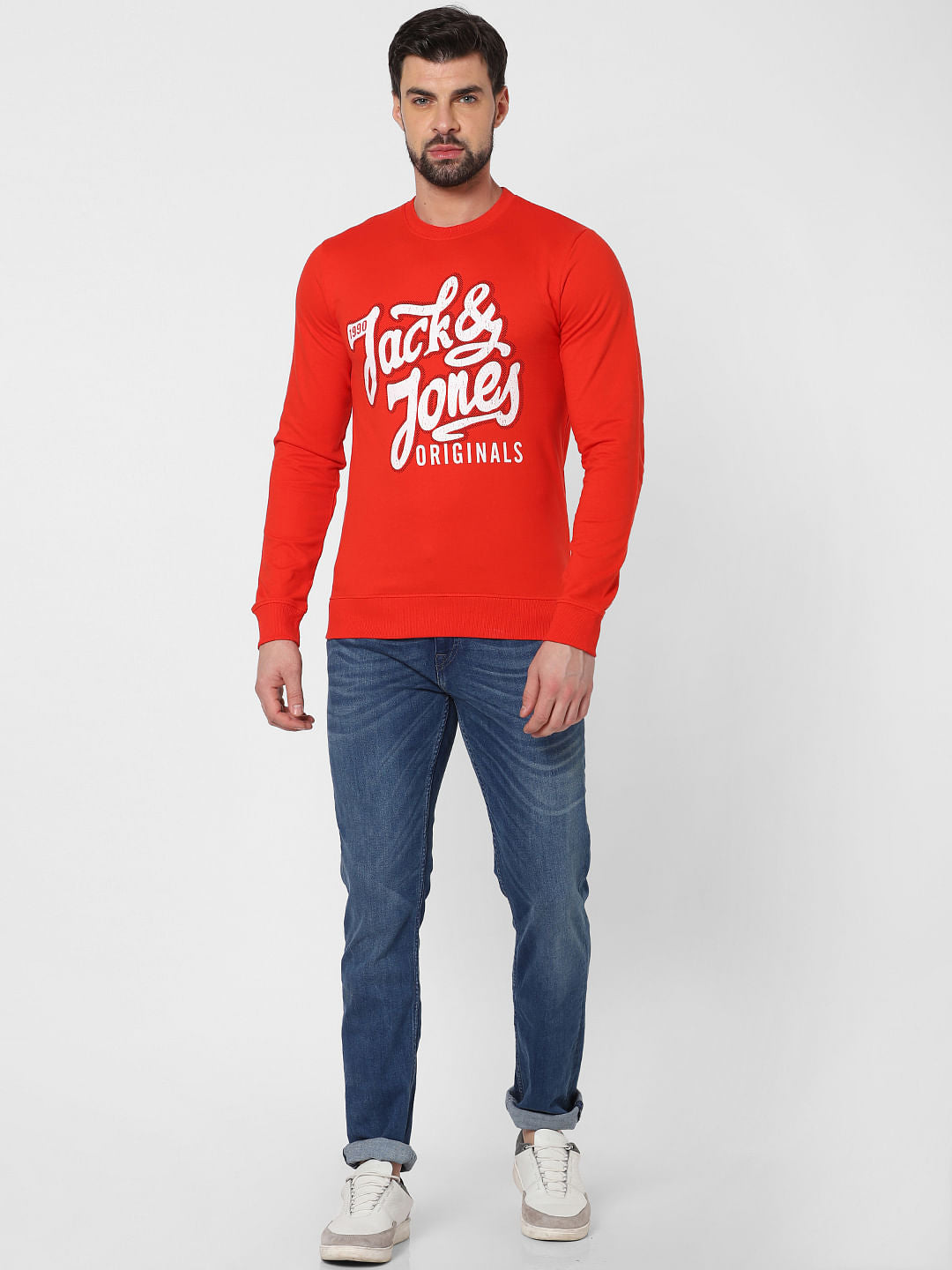 Red Logo Print Sweatshirt - S
