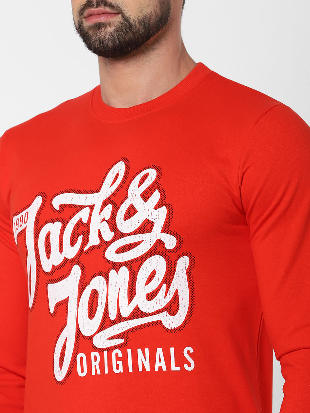 Red Logo Print Sweatshirt