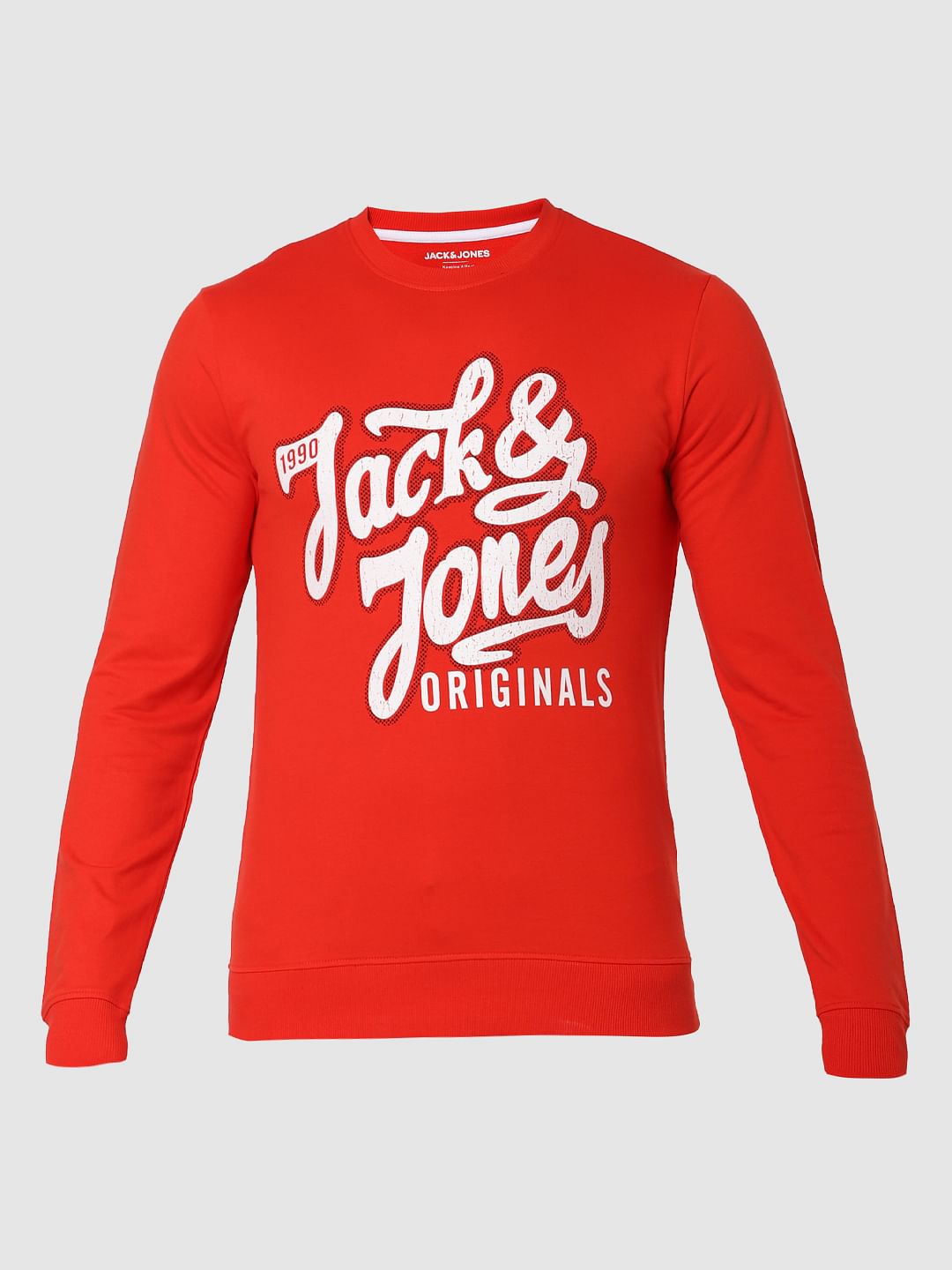 Red Logo Print Sweatshirt