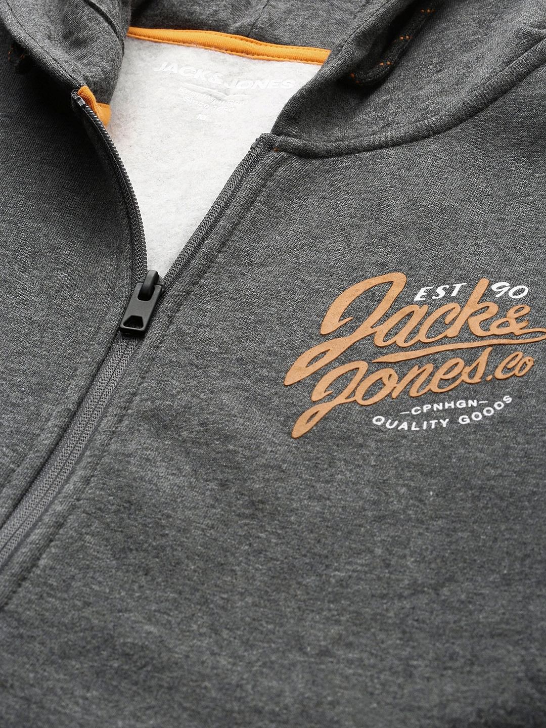 Grey Logo Print Hooded Sweatshirt