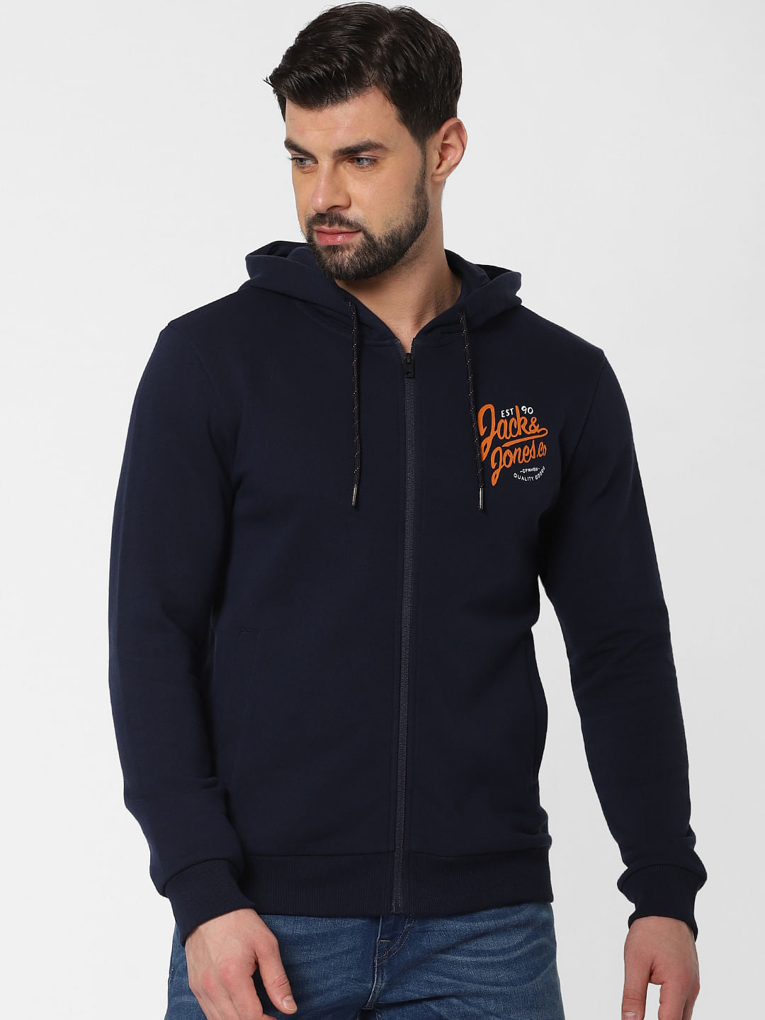Navy Blue Hooded Sweatshirt