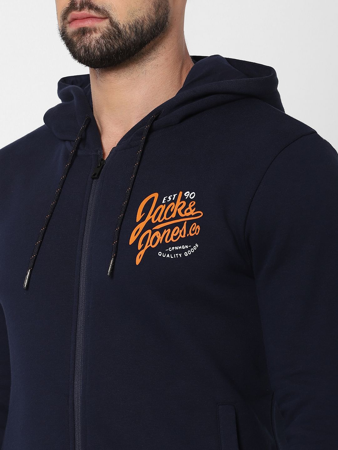 Navy Blue Hooded Sweatshirt