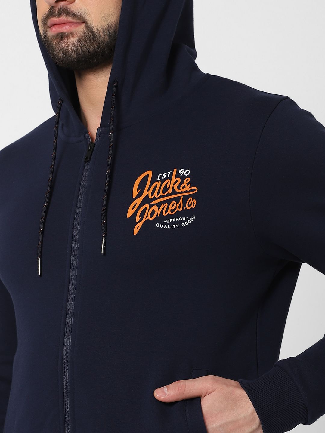 Navy Blue Hooded Sweatshirt