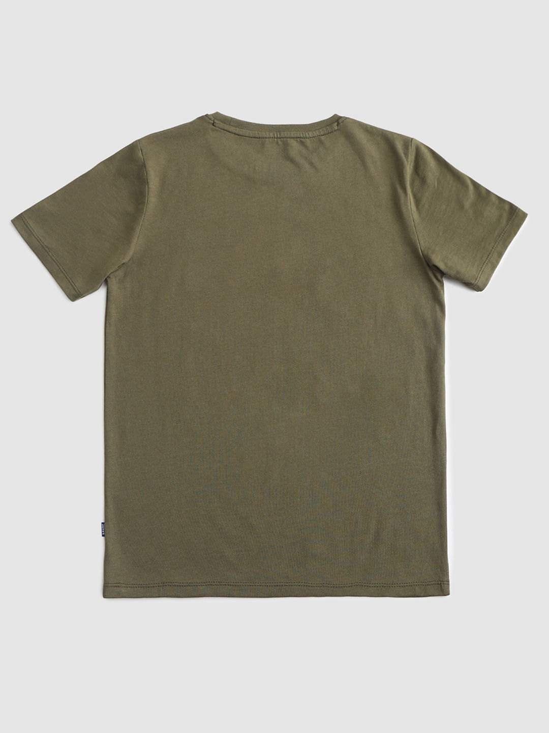 Boys Green Graphic Print Crew Neck T-shirt