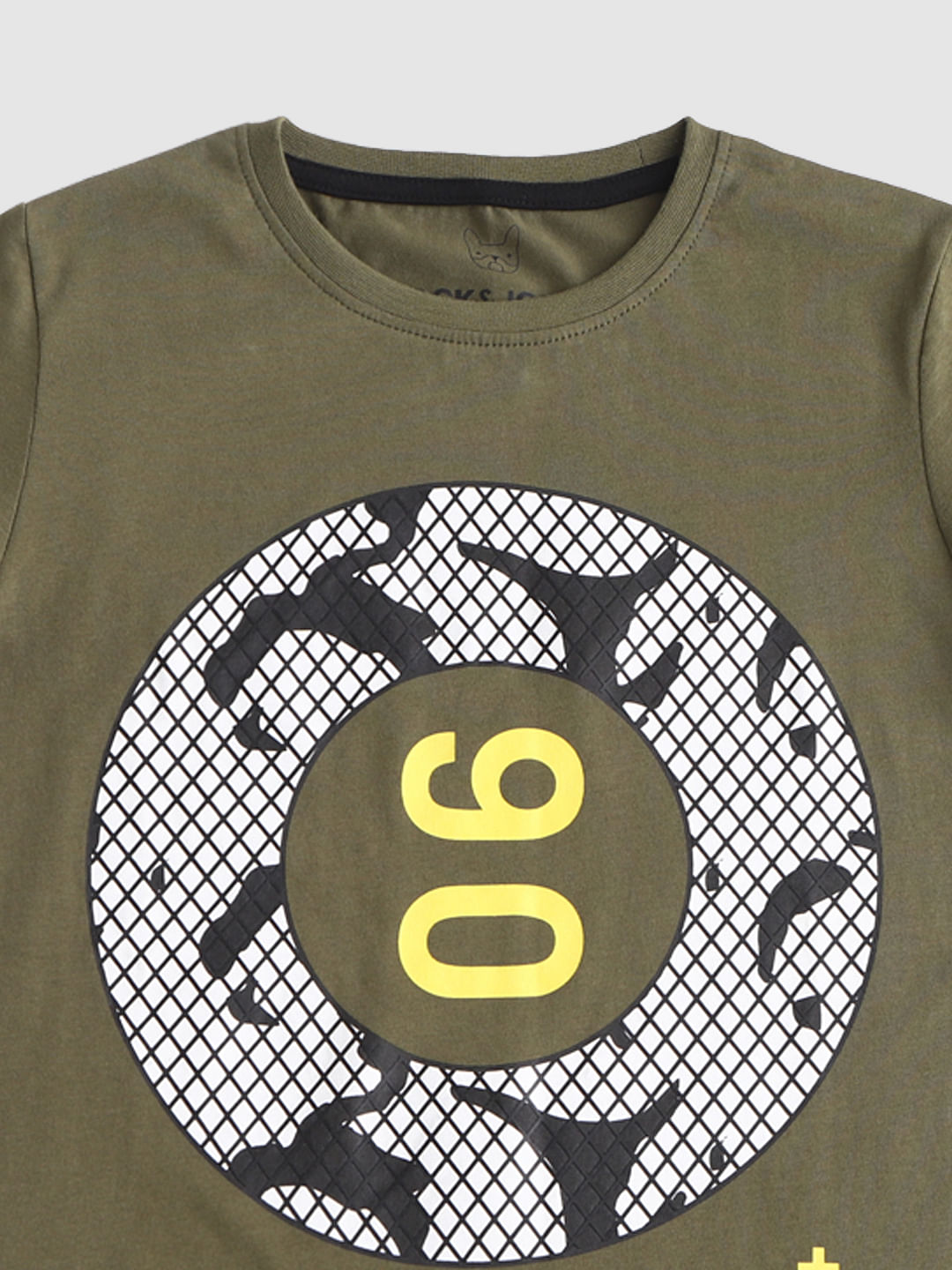 Boys Green Graphic Print Crew Neck T-shirt