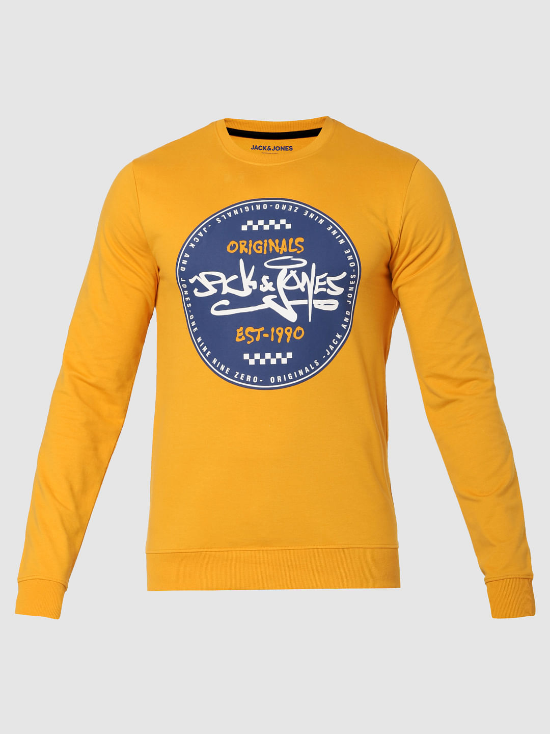 Yellow Logo Print Sweatshirt