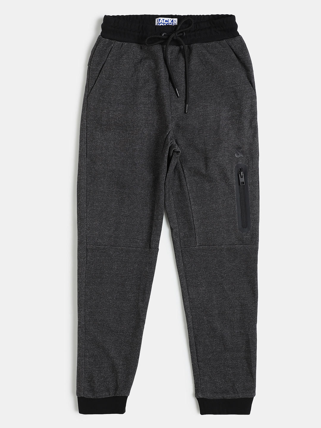 Boys Black Mid Rise Sweatpants - 128/8Y