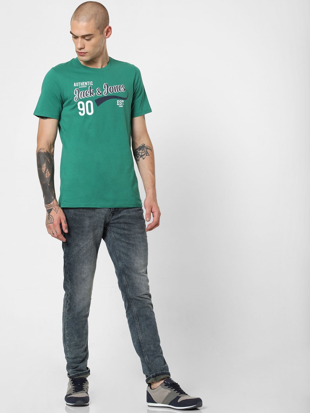 Blue Low Rise Heavily Faded Glenn Slim Jeans - 28/30