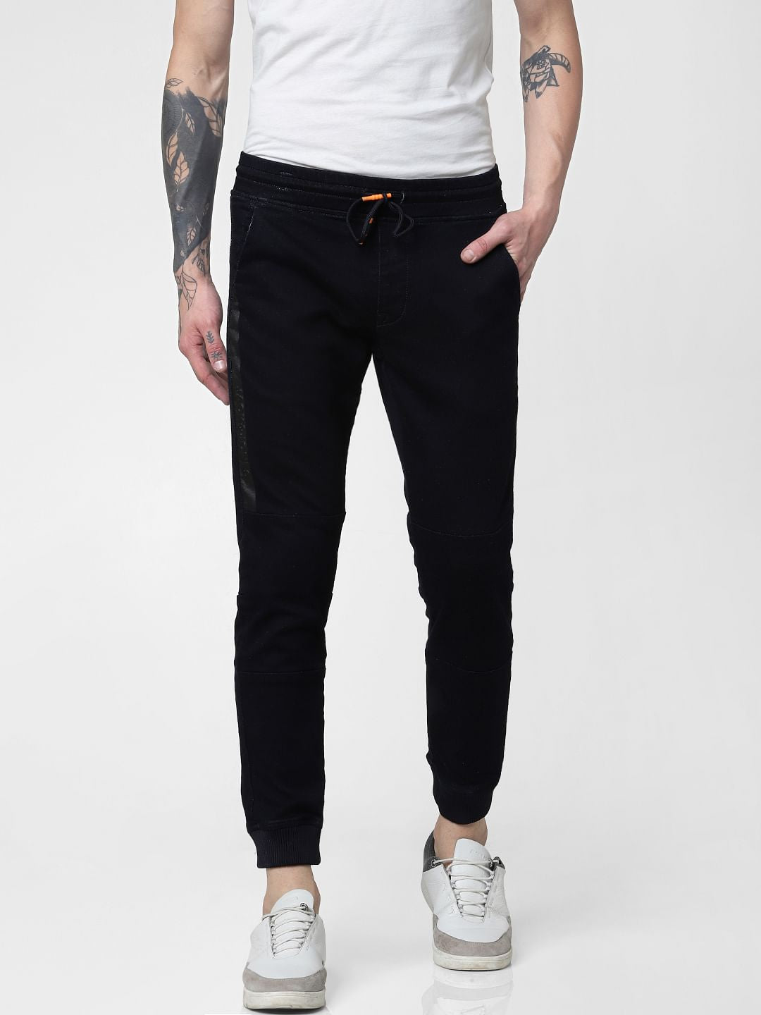 Dark Blue Low Rise Drawstring Glenn Slim Fit Jeans