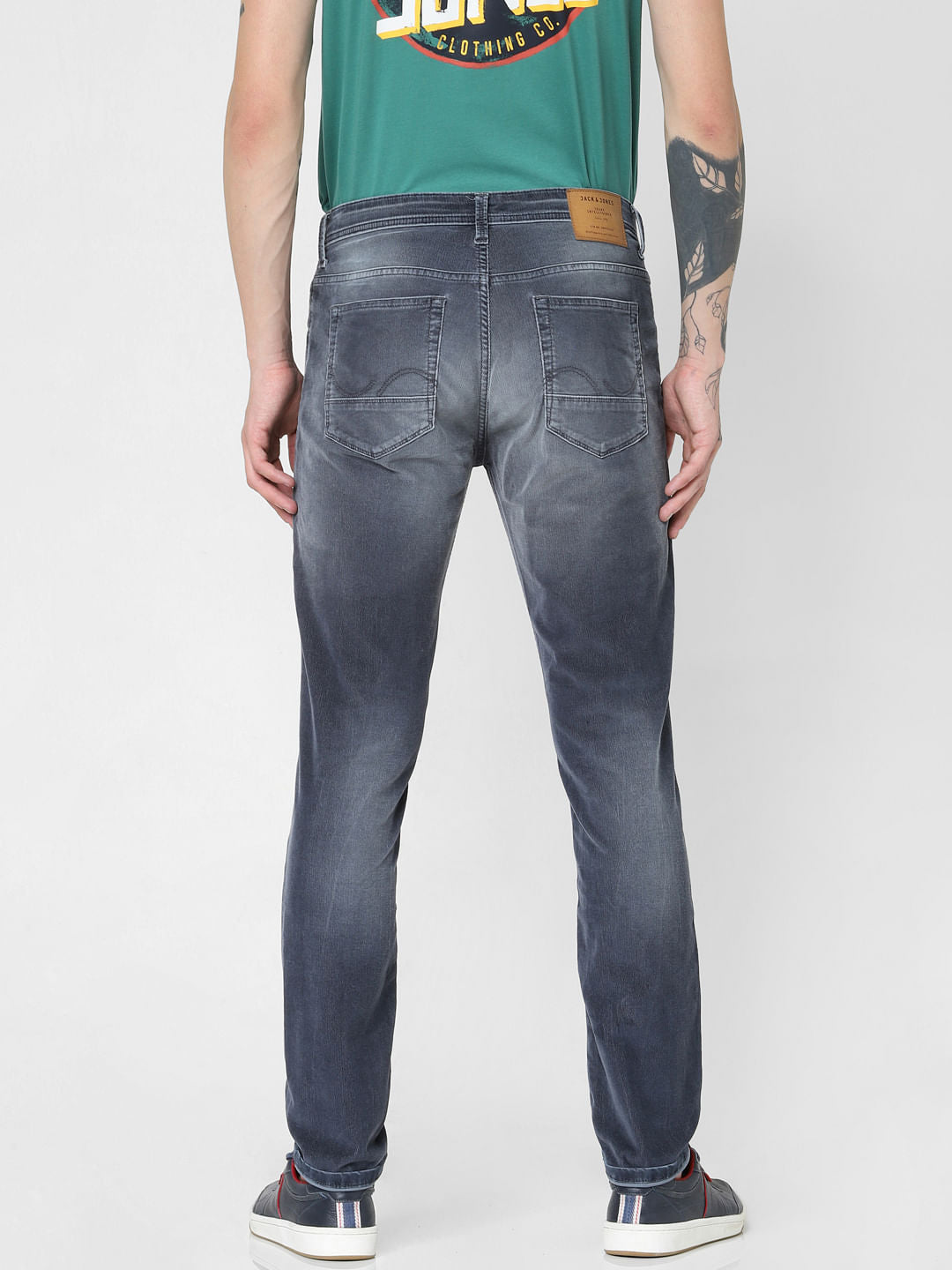 Dark Blue Low Rise Corduroy Detail Glenn Slim Jeans