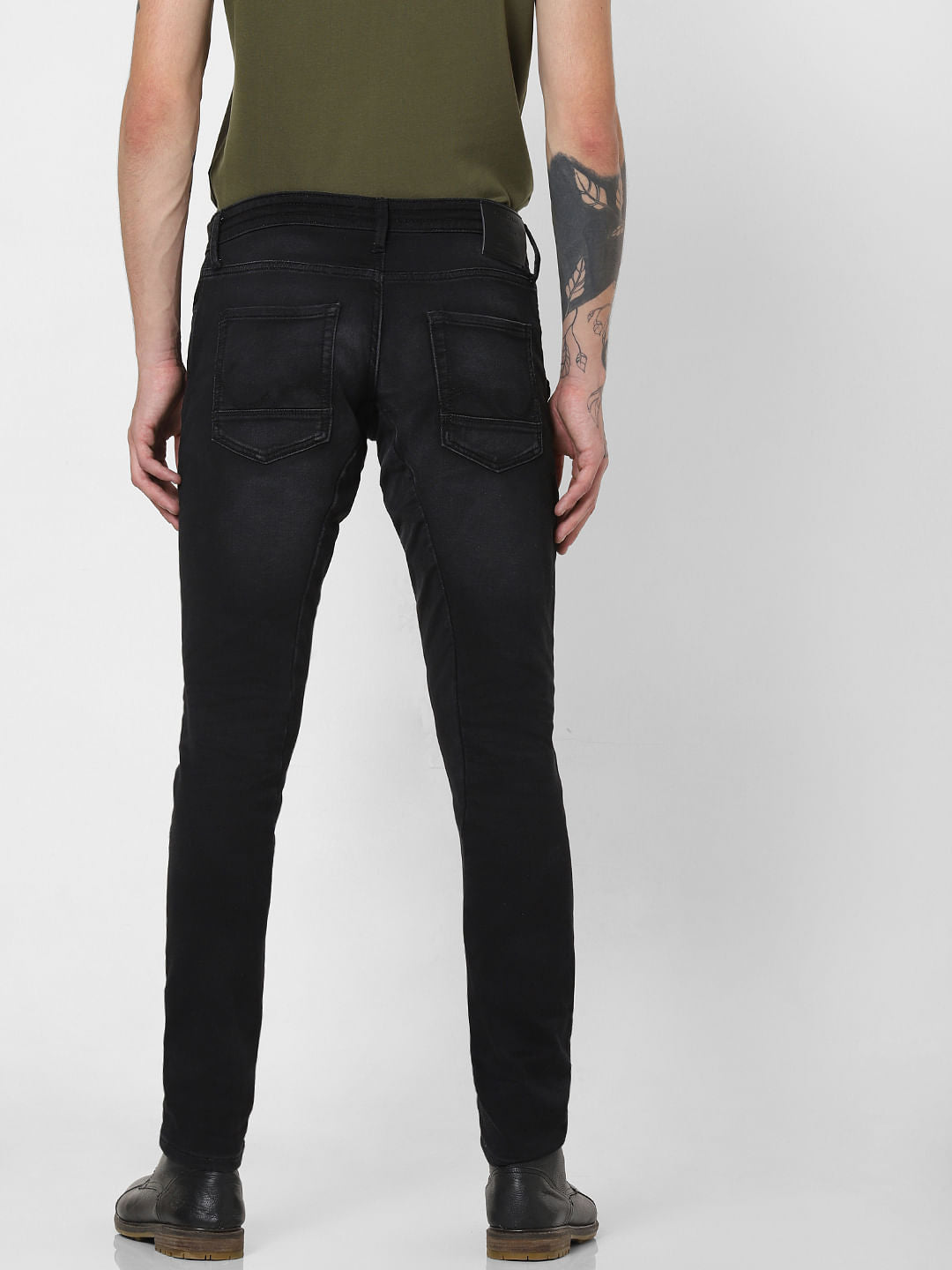 Black Low Rise Drawstring Simon Anti Fit Jeans