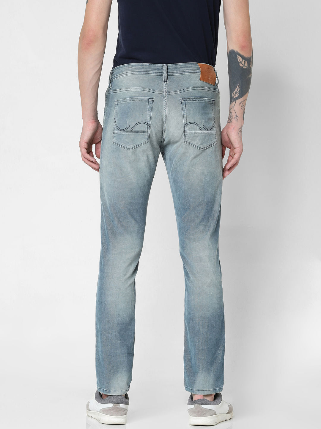 Blue Low Rise Corduroy Detail Glenn Slim Jeans