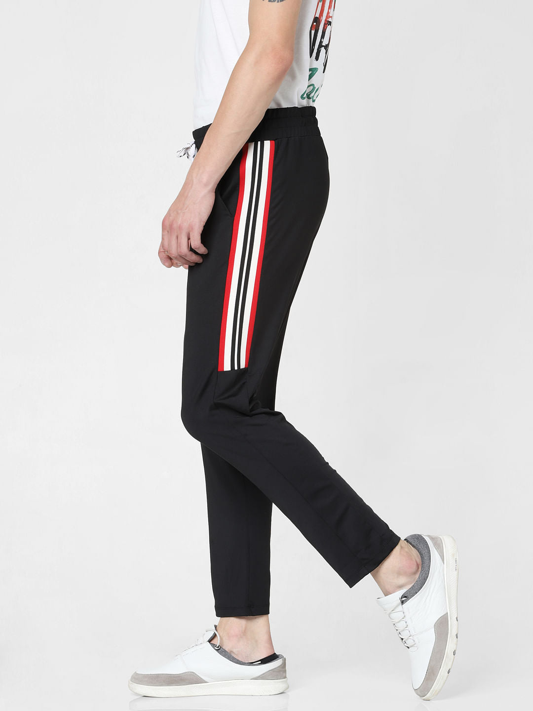 Black Drawstring Tape Detail Sweatpants