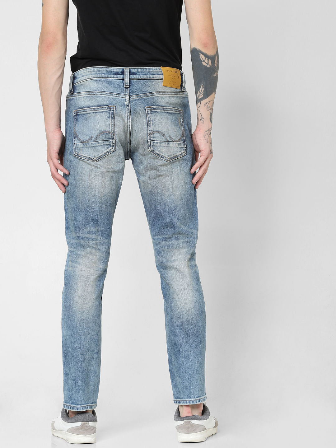 Blue Low Rise Ripped Tim Anti Fit Jeans