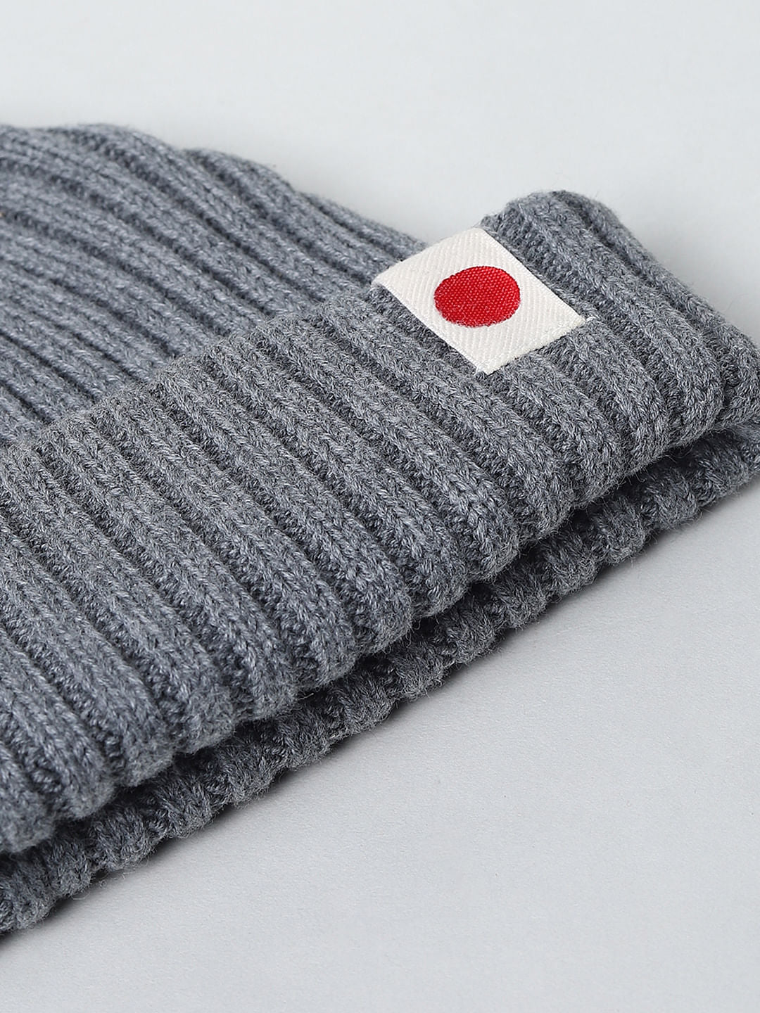 Grey Ribbed Beanie