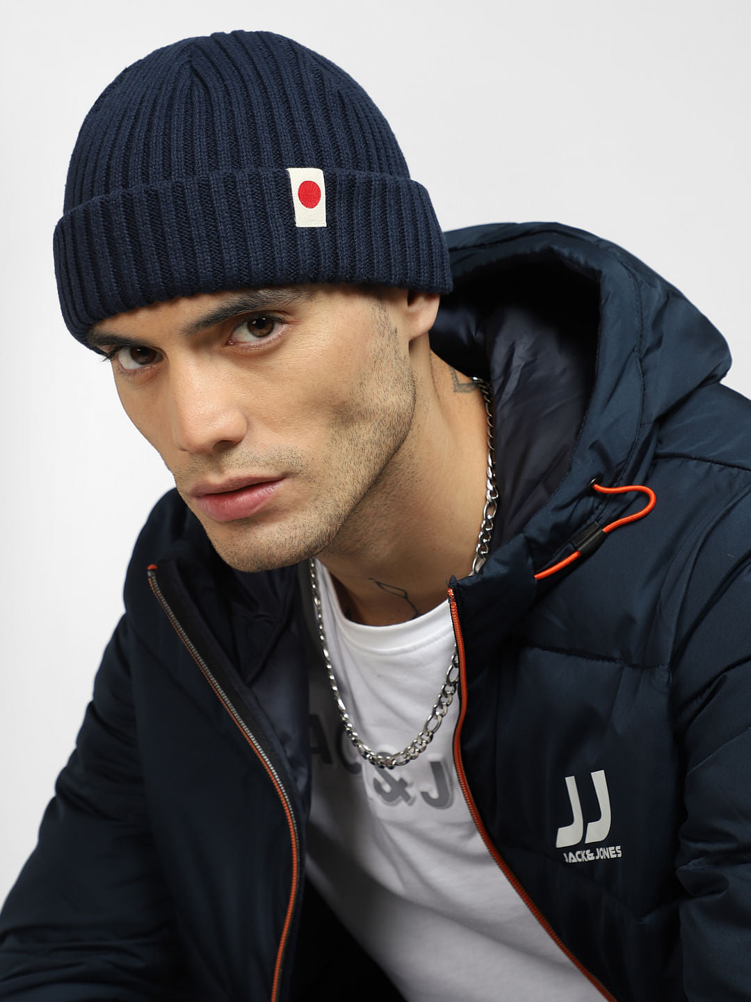 Navy Blue Ribbed Beanie - ONE