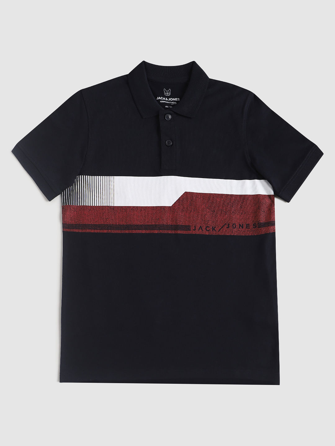 Boys Blue Logo Print Polo Neck T-shirt - 128/8Y