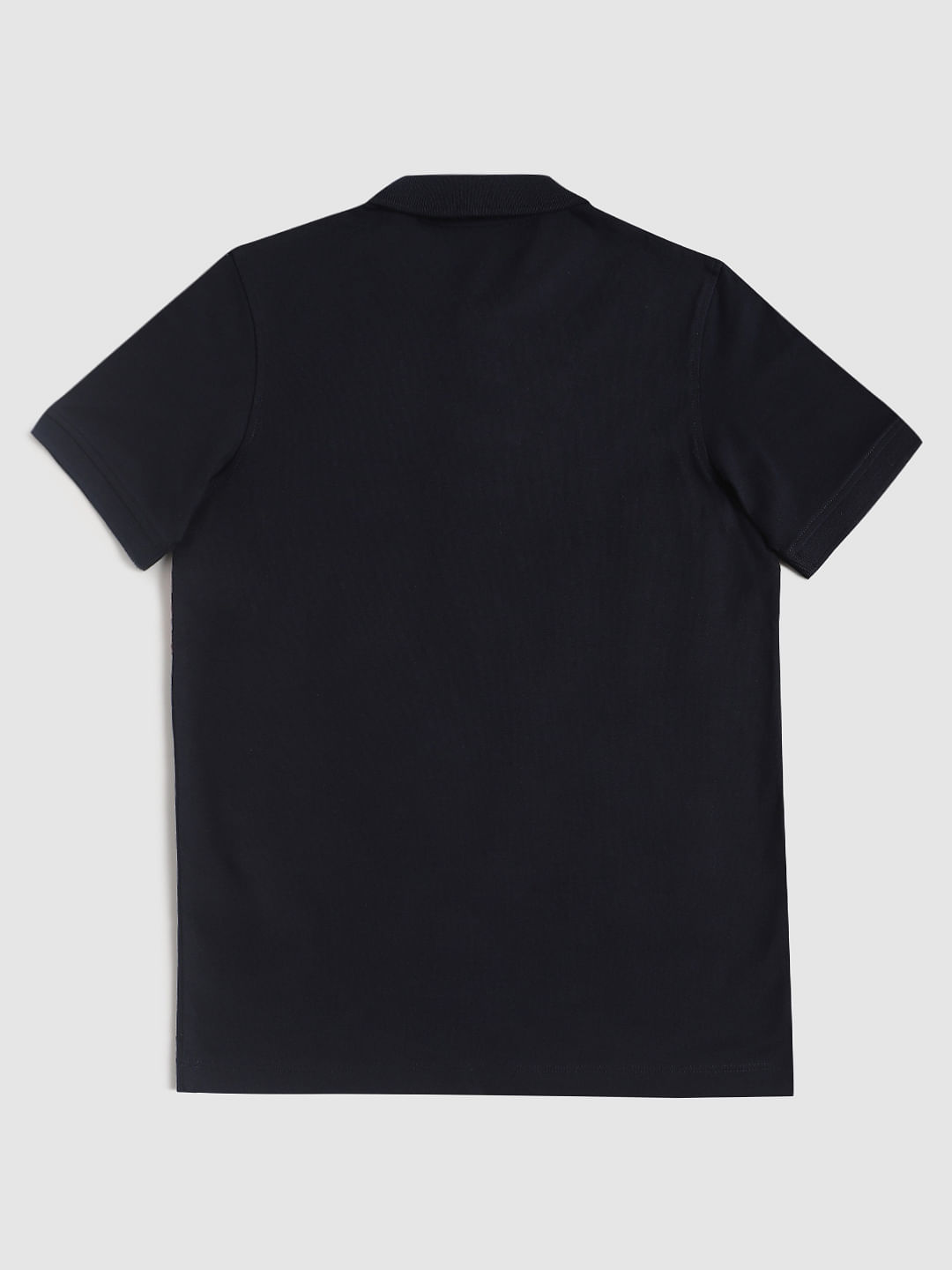 Boys Blue Logo Print Polo Neck T-shirt