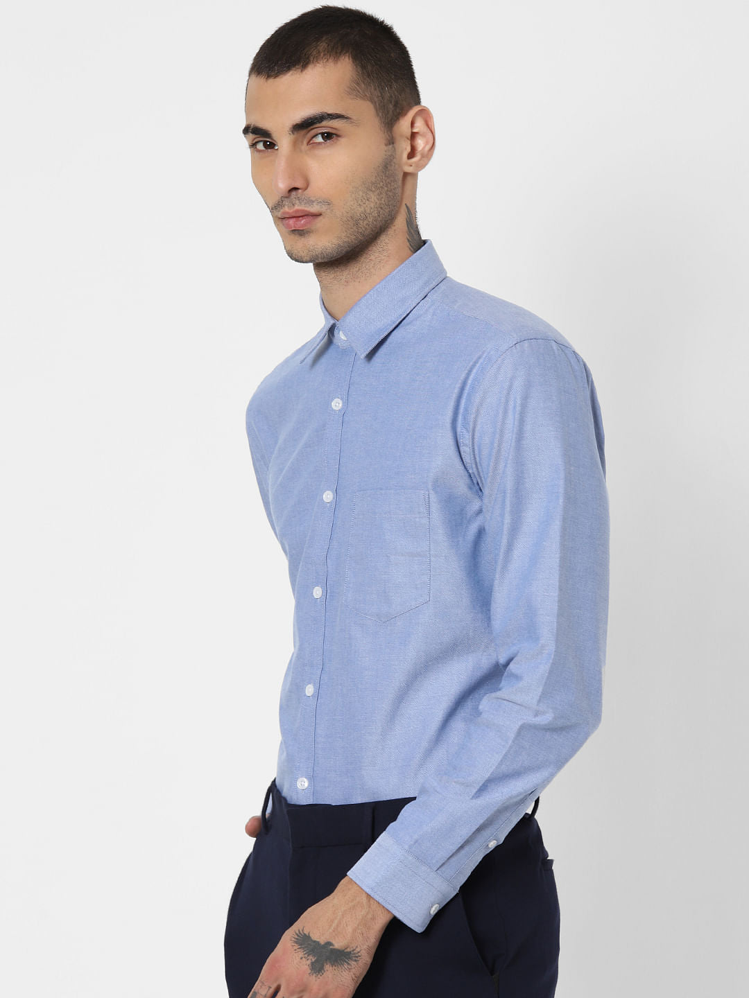 Blue Formal Full Sleeves Shirt