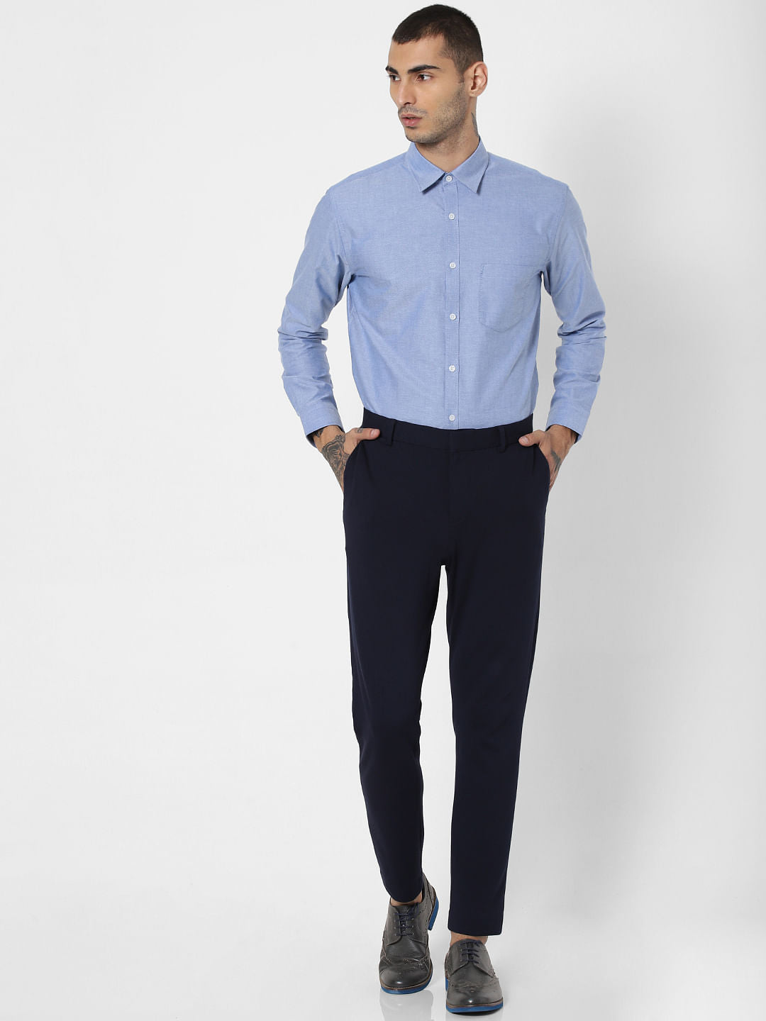 Blue Formal Full Sleeves Shirt