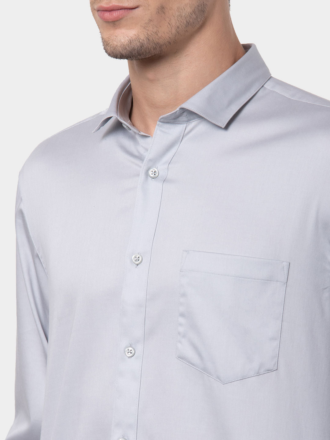 Grey Formal Full Sleeves Shirt