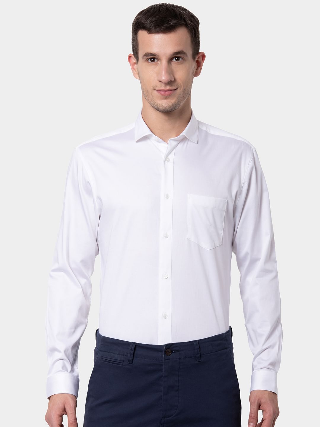 White Formal Full Sleeves Shirt - XS