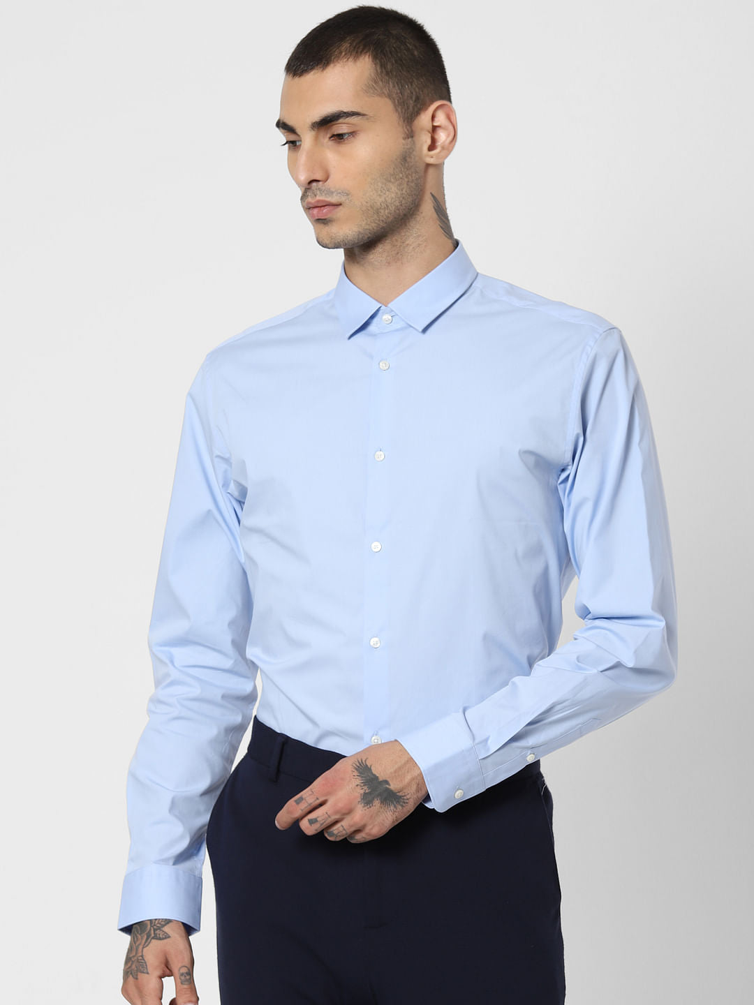 Blue Formal Full Sleeves Shirt - XL