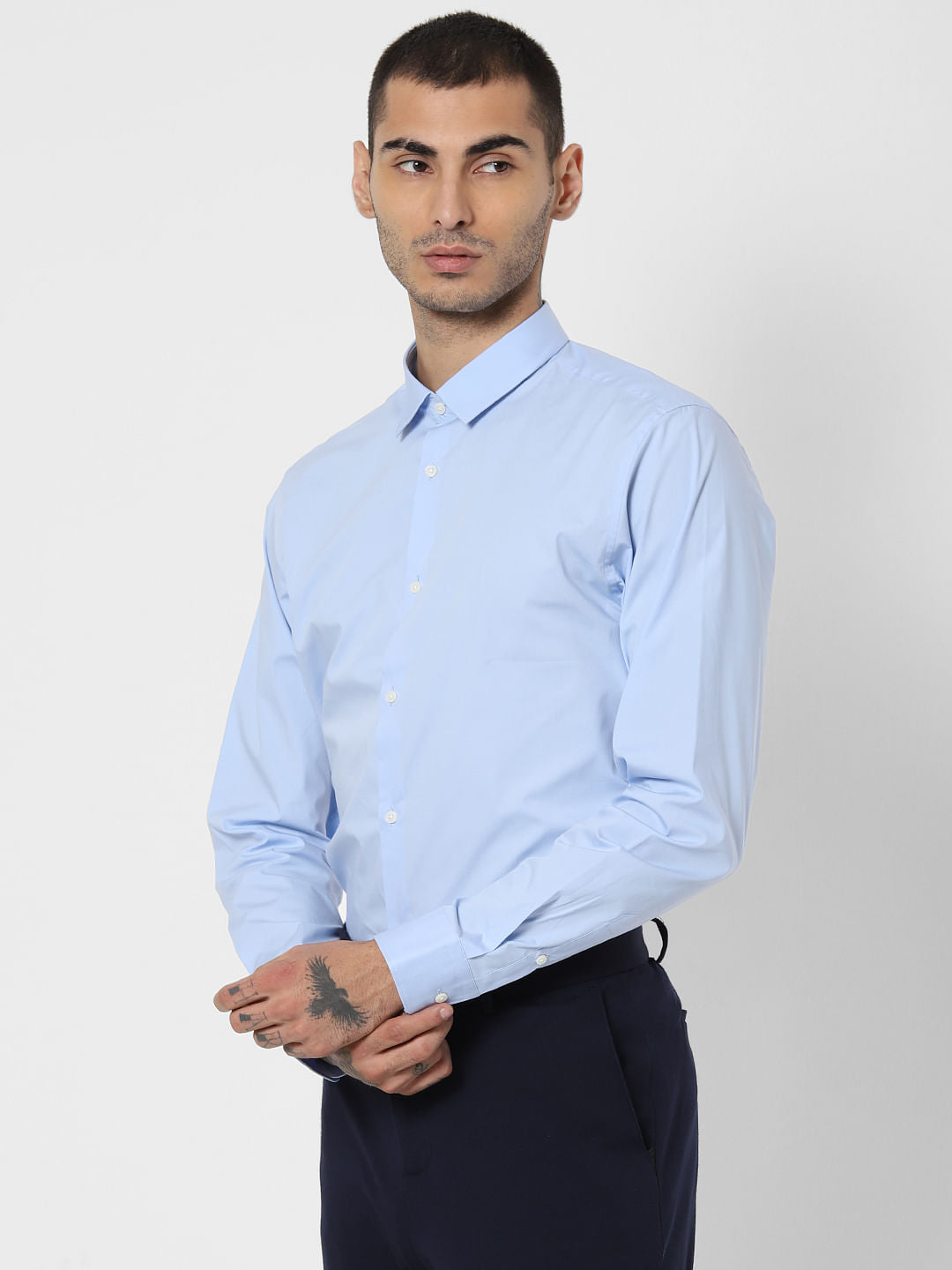 Blue Formal Full Sleeves Shirt