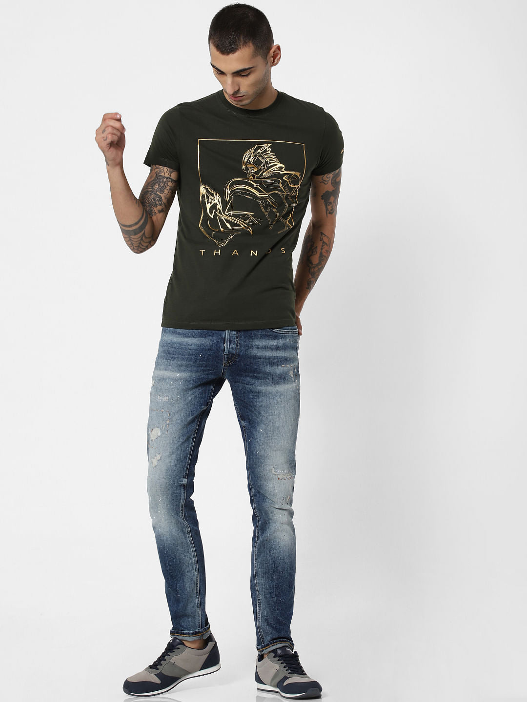 X Power Of Icon Green Thanos Crew Neck T-Shirt